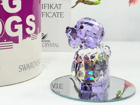 Swarovski Lovlots Sitting Poodle Light Amethyst Crystal Figurine Box S275