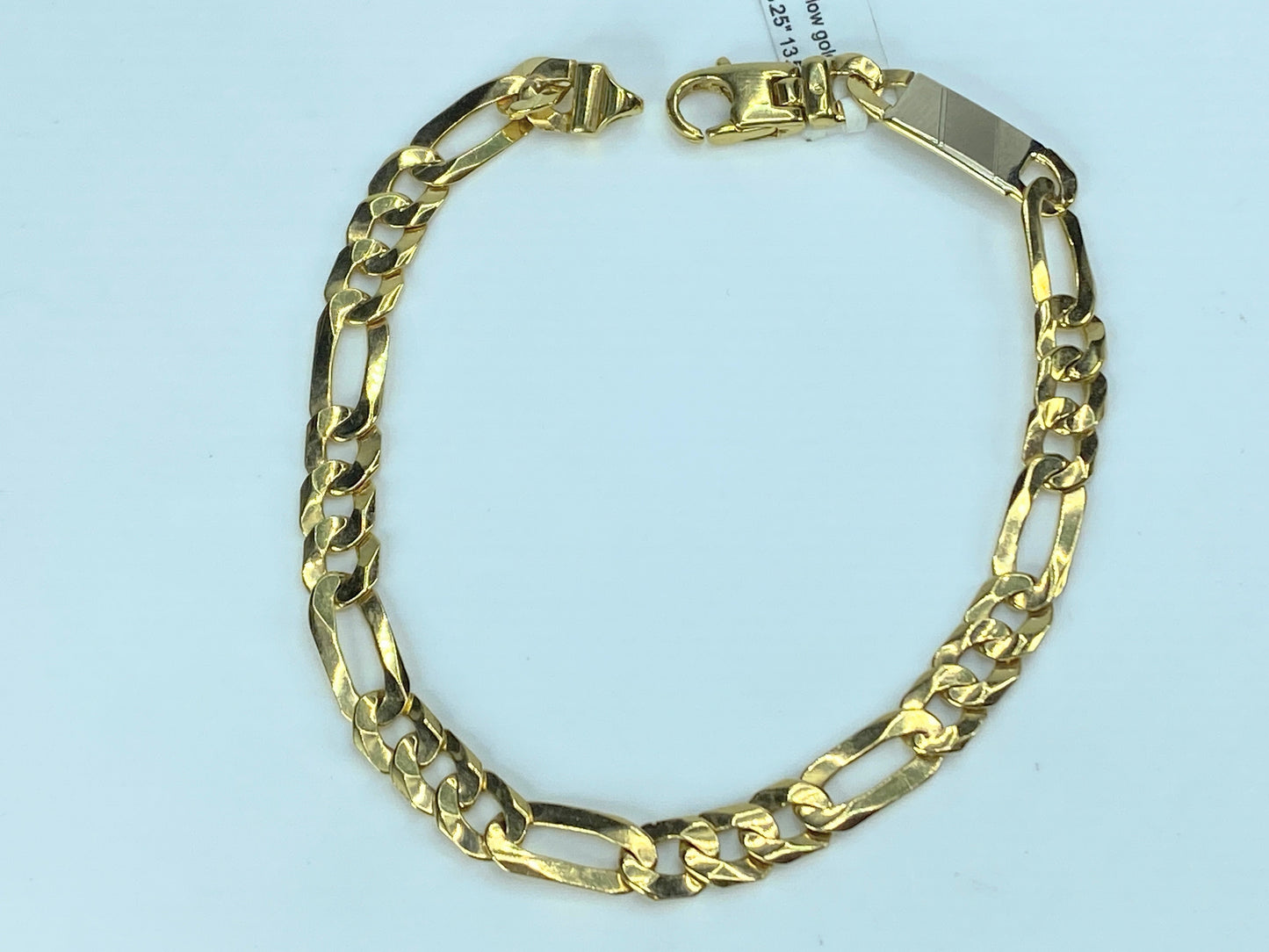 6.6mm Figaro classic 14K yellow gold bracelet 8.5" 13.6g JR9101