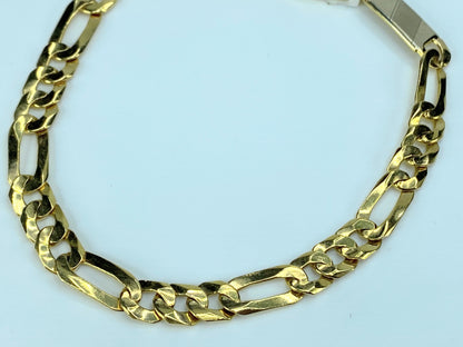 6.6mm Figaro classic 14K yellow gold bracelet 8.5" 13.6g JR9101