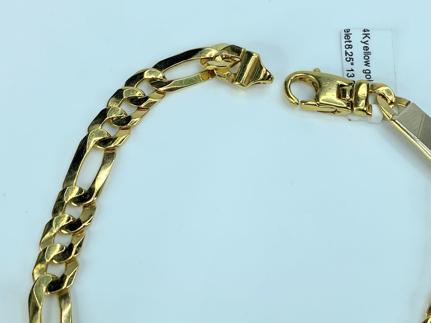 6.6mm Figaro classic 14K yellow gold bracelet 8.5" 13.6g JR9101