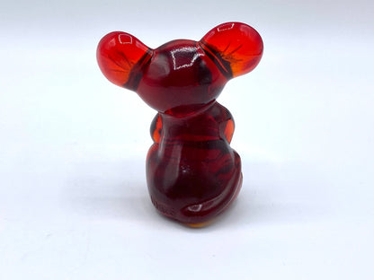Signed Fenton NFGS Red art Amberina glass Narcissus Mouse MC Susan Bryan FT1047