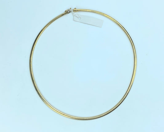 3.2mm 10K polish Omega Collar Necklace 16" 17.4g JR9104