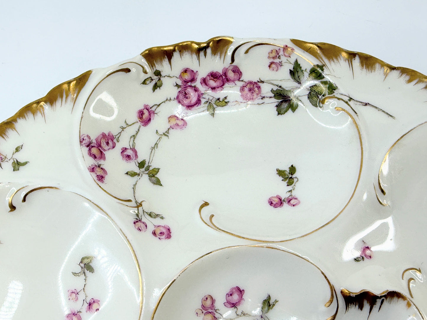 Antique Haviland Limoges Rose Oyster Plate 8.5" A806