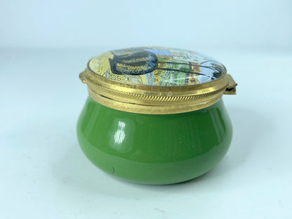 English Enamel Cat pill box Senaway by Vimi Vang Oldsen Trinket Box 2.0" A379