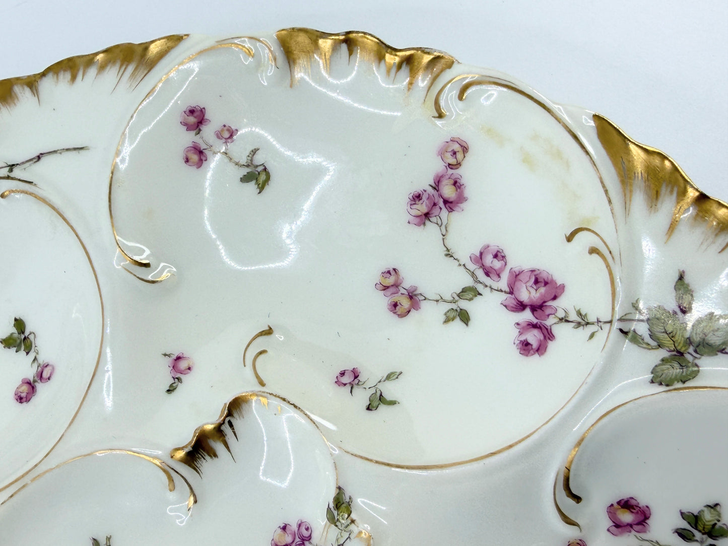 Antique Haviland Limoges Rose Oyster Plate 8.5" A806