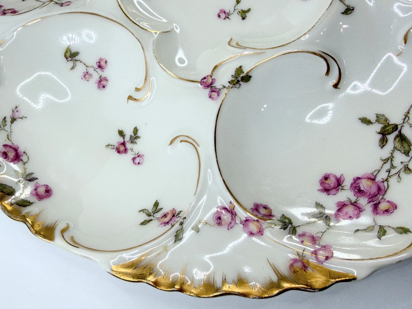 Antique Haviland Limoges Rose Oyster Plate 8.5" A806