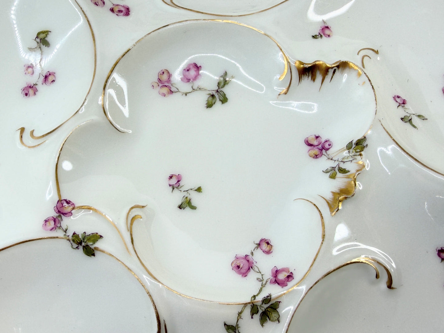 Antique Haviland Limoges Rose Oyster Plate 8.5" A806