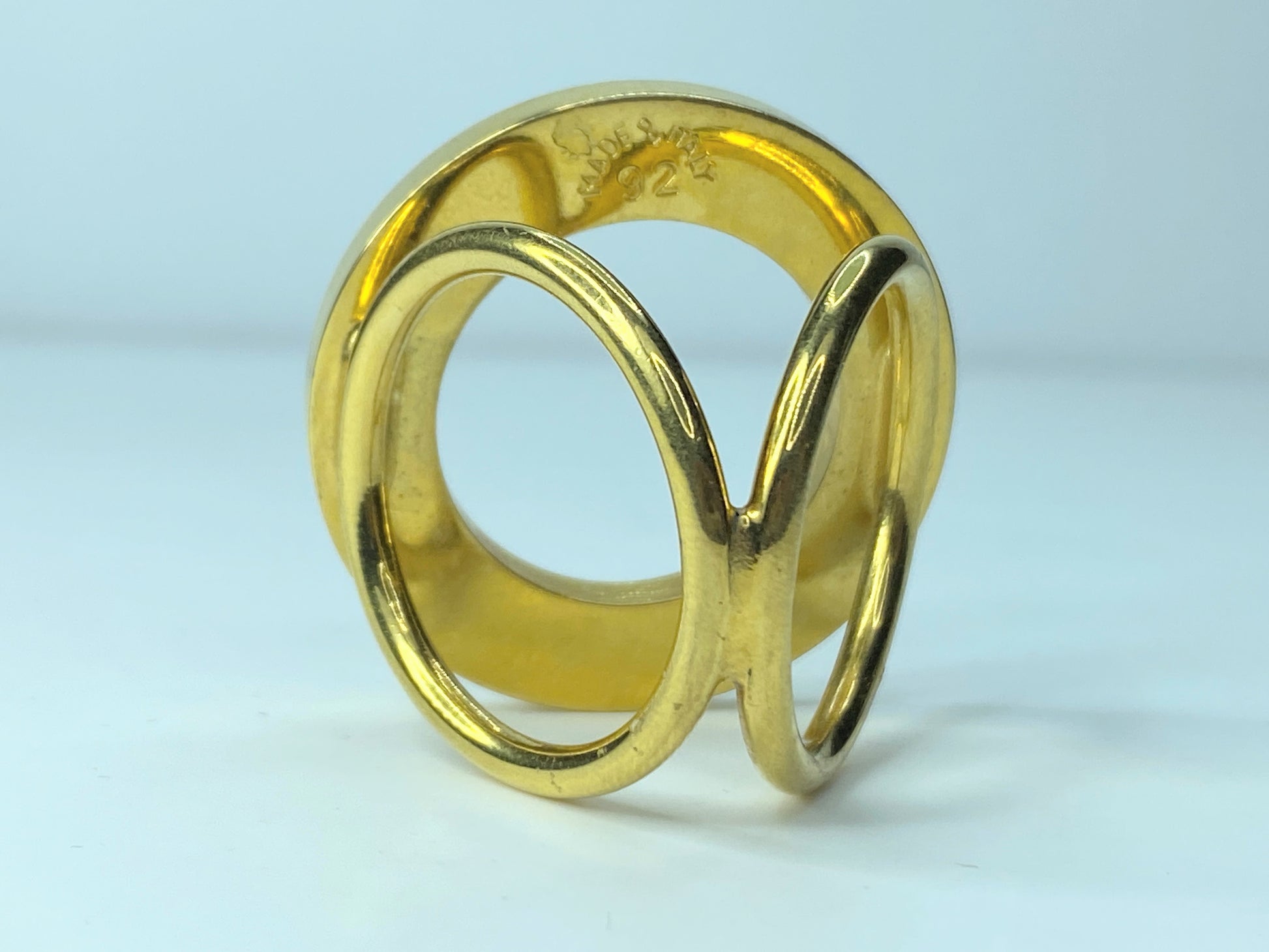 Celine Vintage Logo Scarf Ring Gold tone one size GS352