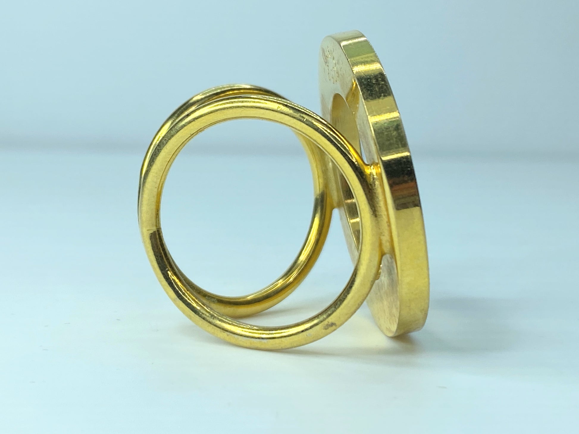 Celine Vintage Logo Scarf Ring Gold tone one size GS352