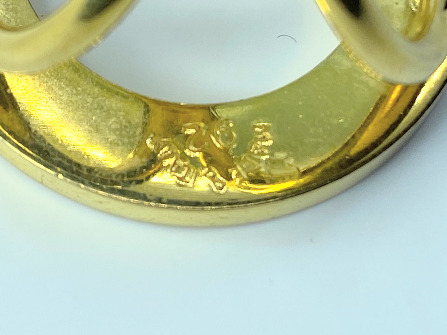 Celine Vintage Logo Scarf Ring Gold tone one size GS352