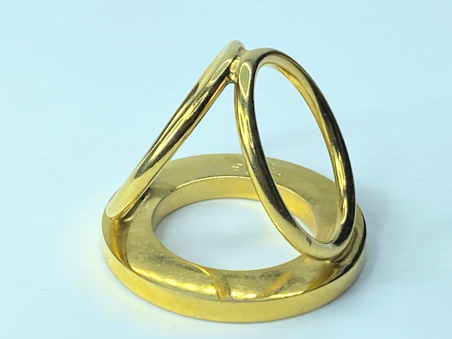 Celine Vintage Logo Scarf Ring Gold tone one size GS352