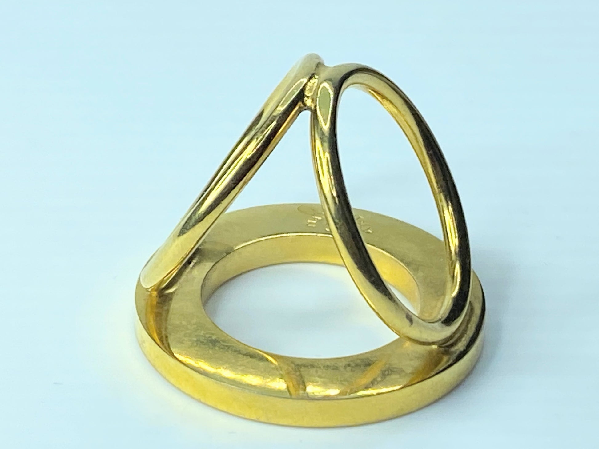 Celine Vintage Logo Scarf Ring Gold tone one size GS352