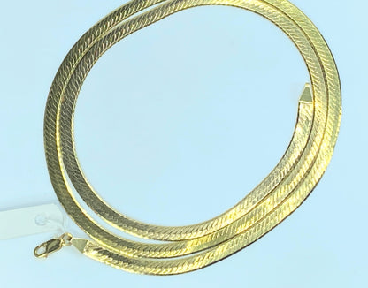 Italy 5.5 mm Herringbone 14K yellow gold necklace 27.0" 26.8g JR9107