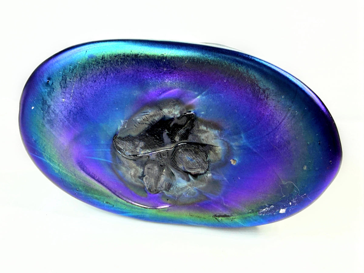 Vintage Tiffany Favrile Iridescent Glass Scarab Paperweight 5" A1051