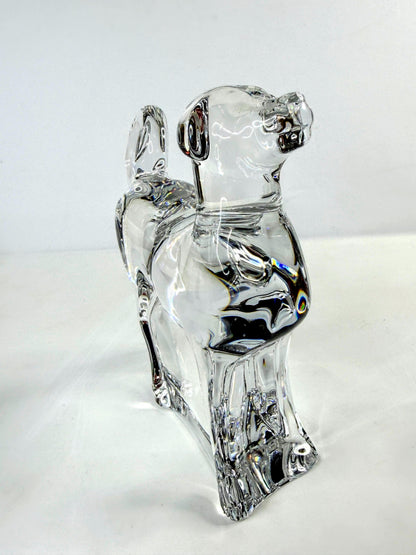 Baccarat Clear Crystal Zodiac Dog Figurine 2018 Signed France 4 3/8" A1052