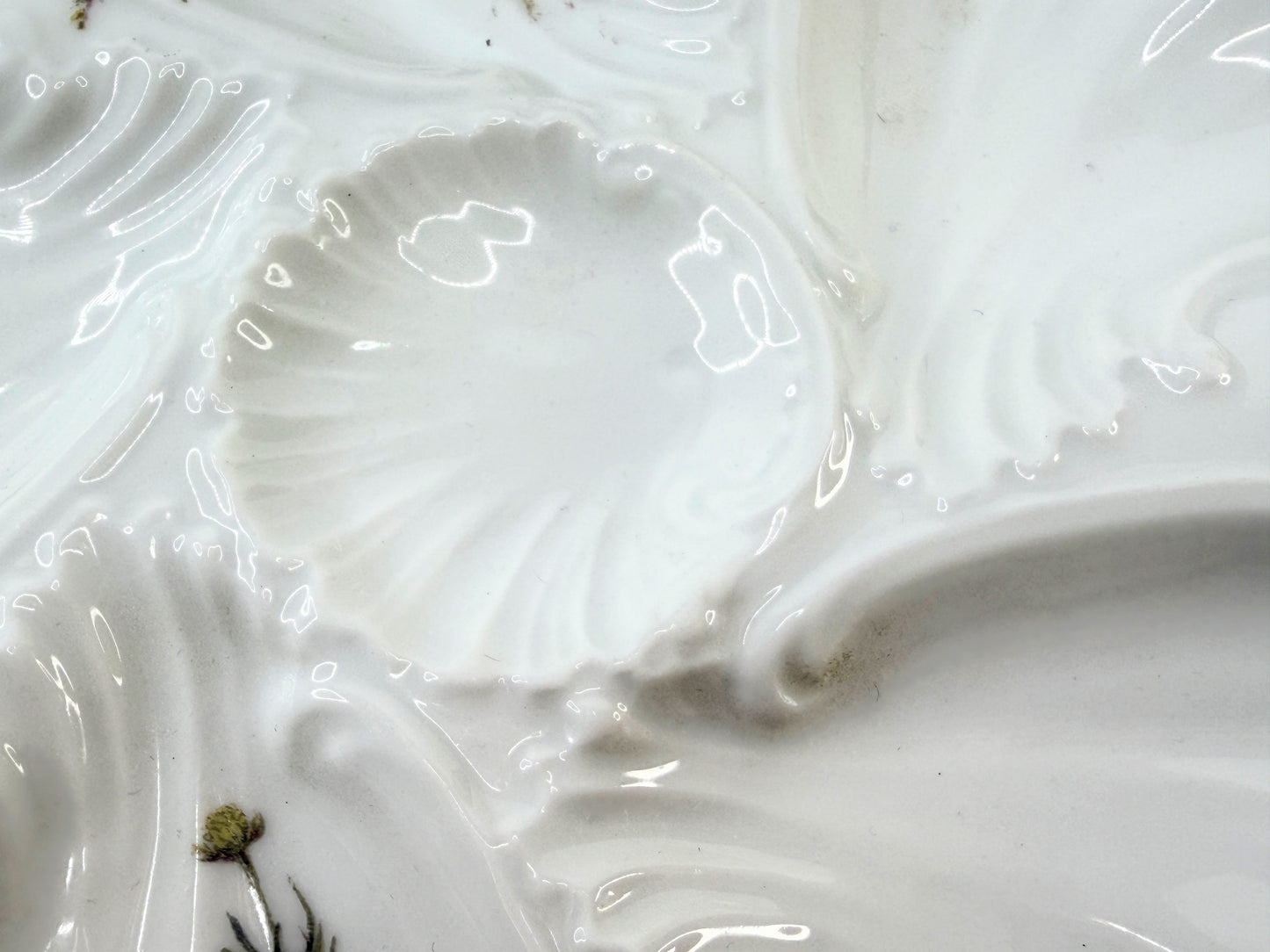 Antique Haviland Limoges Oyster Plate Floral Gold 9.5" A817