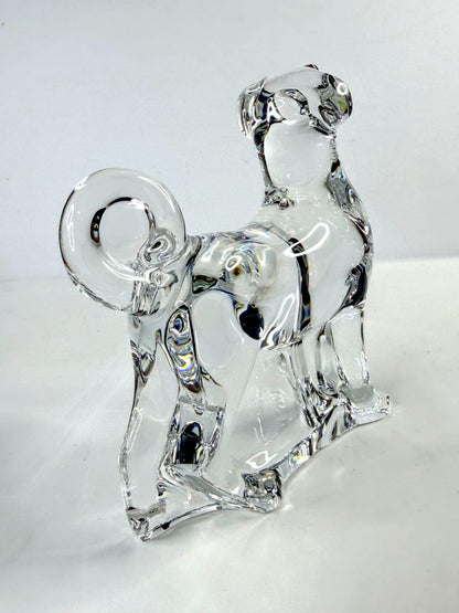 Baccarat Clear Crystal Zodiac Dog Figurine 2018 Signed France 4 3/8" A1052