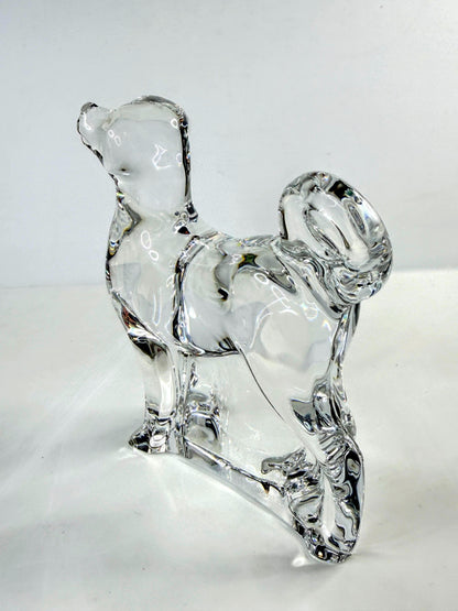 Baccarat Clear Crystal Zodiac Dog Figurine 2018 Signed France 4 3/8" A1052