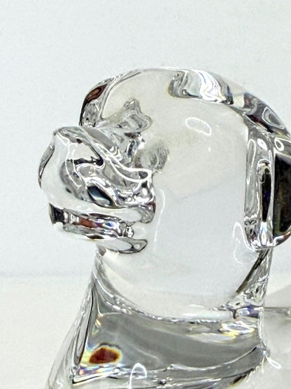 Baccarat Clear Crystal Zodiac Dog Figurine 2018 Signed France 4 3/8" A1052