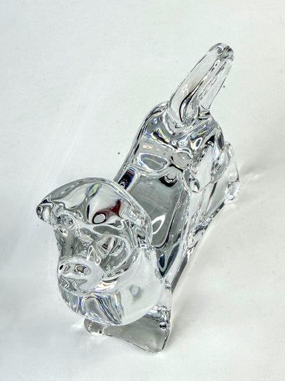 Baccarat Clear Crystal Zodiac Dog Figurine 2018 Signed France 4 3/8" A1052