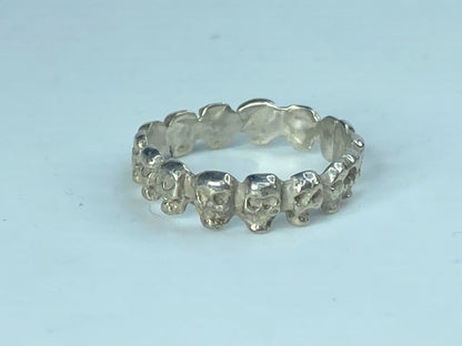 All Around Skull Band sterling silver band size 7.25 JR866