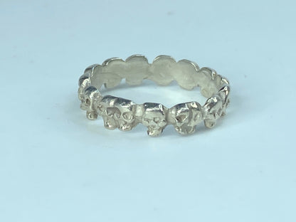 All Around Skull Band sterling silver band size 7.25 JR866