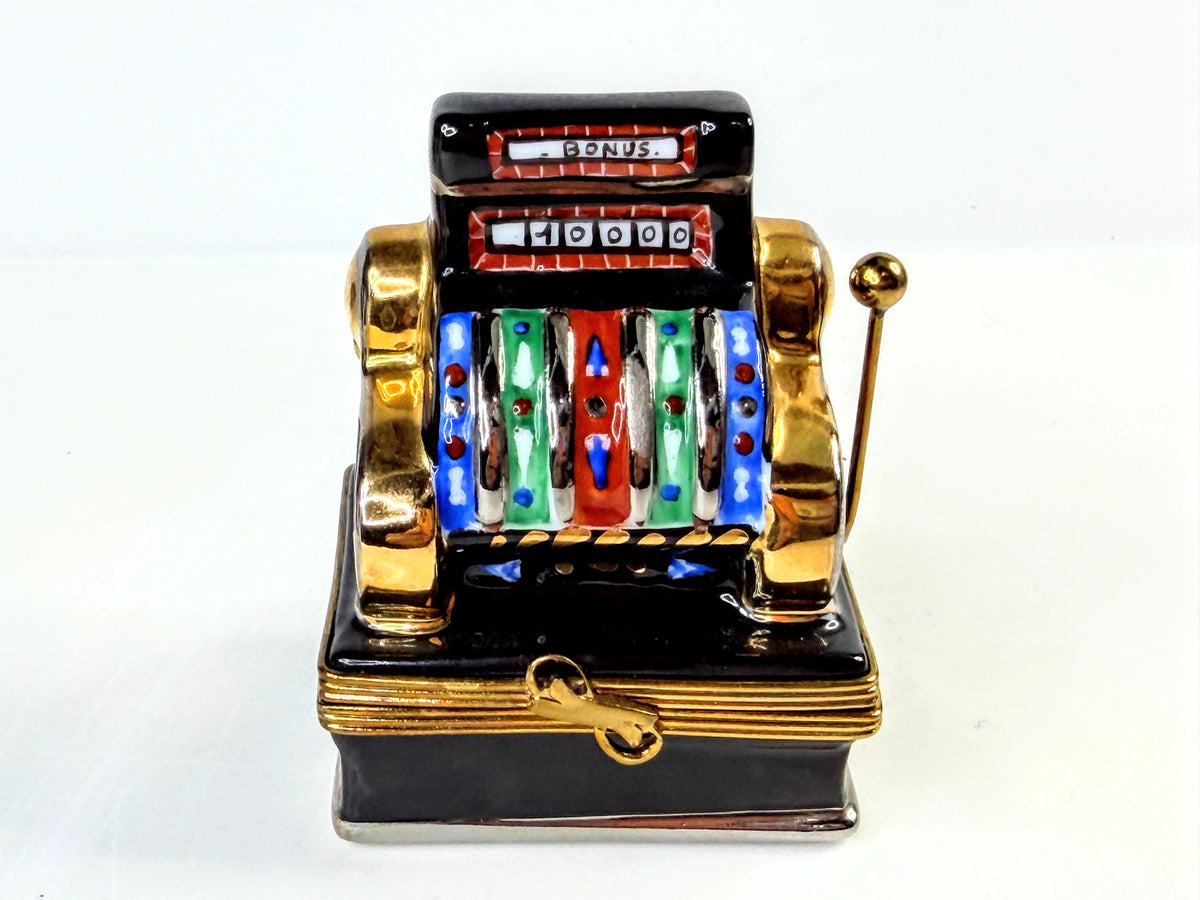 Rochard Limoges Jackpot Slot Machine Trinket Box Hand Painted France A1054
