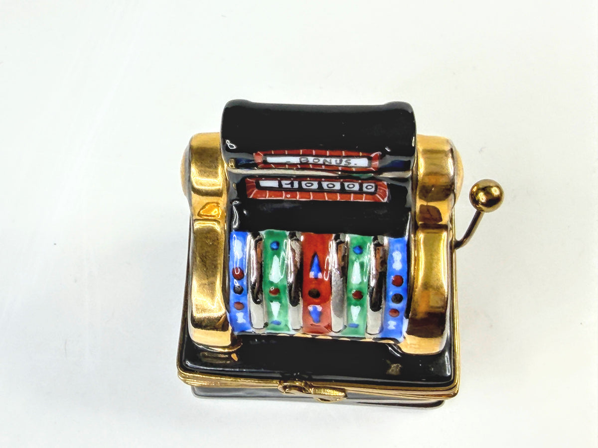 Rochard Limoges Jackpot Slot Machine Trinket Box Hand Painted France A1054