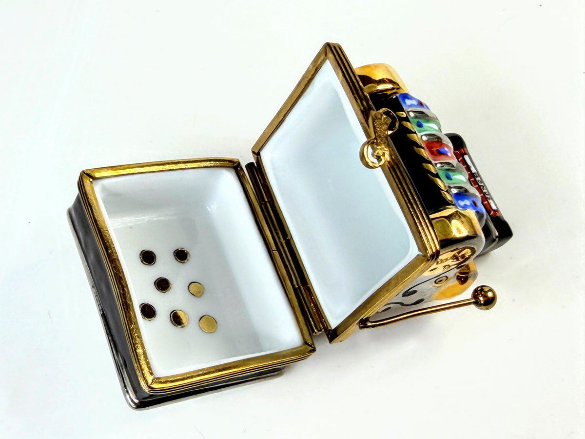 Rochard Limoges Jackpot Slot Machine Trinket Box Hand Painted France A1054
