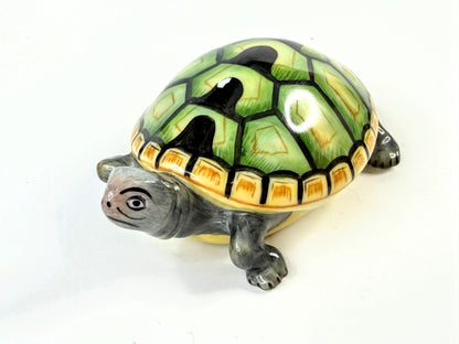 Herend Hungary Green Fishnet Turtle Figurine 15302 Hand Painted A1055
