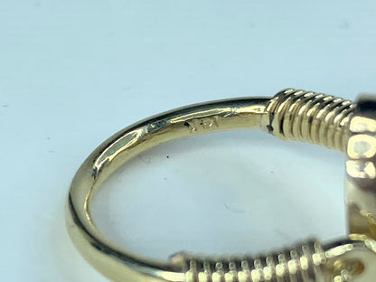 Scarab Beetle Flip Ring 14k Yellow Gold Egyptian Hieroglyphs Jewelry size7 JR868