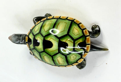 Herend Hungary Green Fishnet Turtle Figurine 15302 Hand Painted A1055