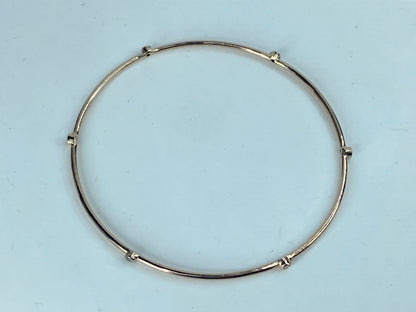 Bezel-Set 0.25ct diamond stackable Bangle Bracelet 14K Rose gold JR870