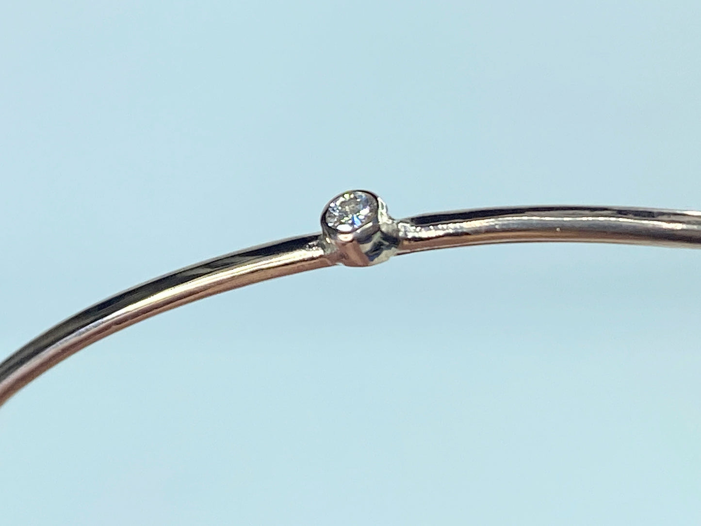 Bezel-Set 0.25ct diamond stackable Bangle Bracelet 14K Rose gold JR870