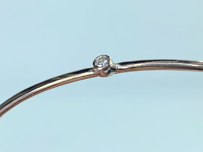 Bezel-Set 0.25ct diamond stackable Bangle Bracelet 14K Rose gold JR870