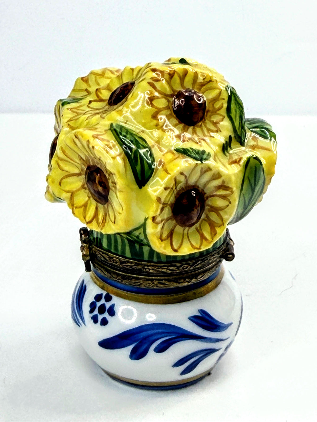 Limoges France Van Gogh-Inspired Sunflowers Porcelain Hinged Box A1058