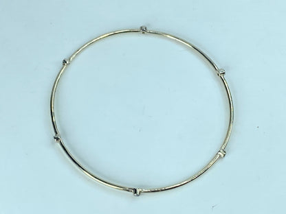 Bezel-Set 0.25ct diamond stackable Bangle Bracelet 14K White gold JR869