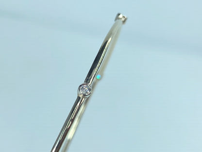 Bezel-Set 0.25ct diamond stackable Bangle Bracelet 14K White gold JR869