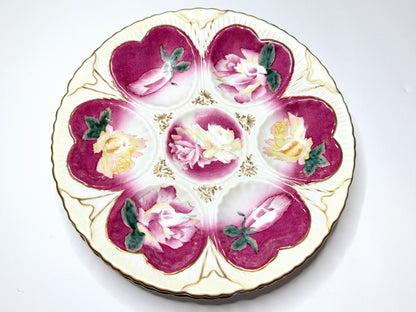 Vintage Limoges Style  Rose Cabinet Plate 8.5" Gilt mint A815