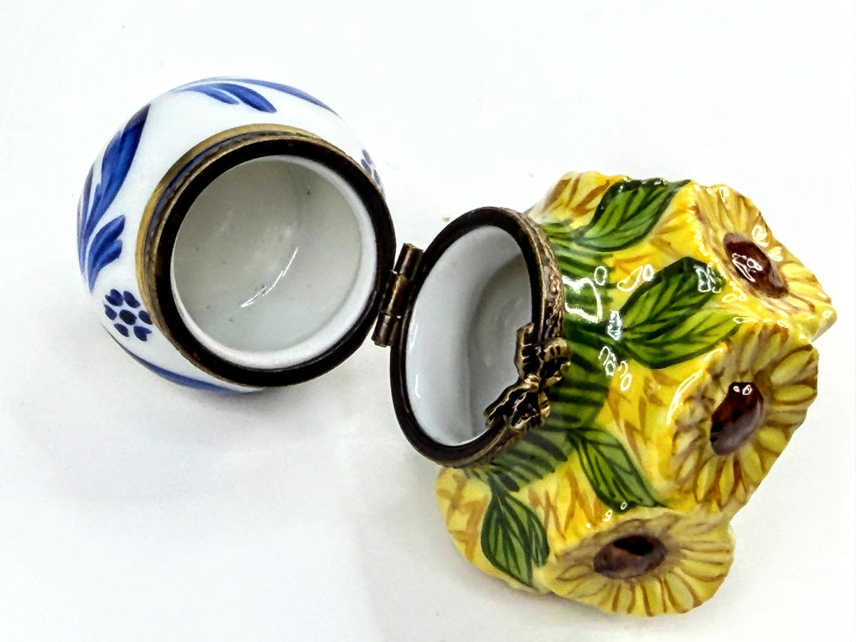 Limoges France Van Gogh-Inspired Sunflowers Porcelain Hinged Box A1058