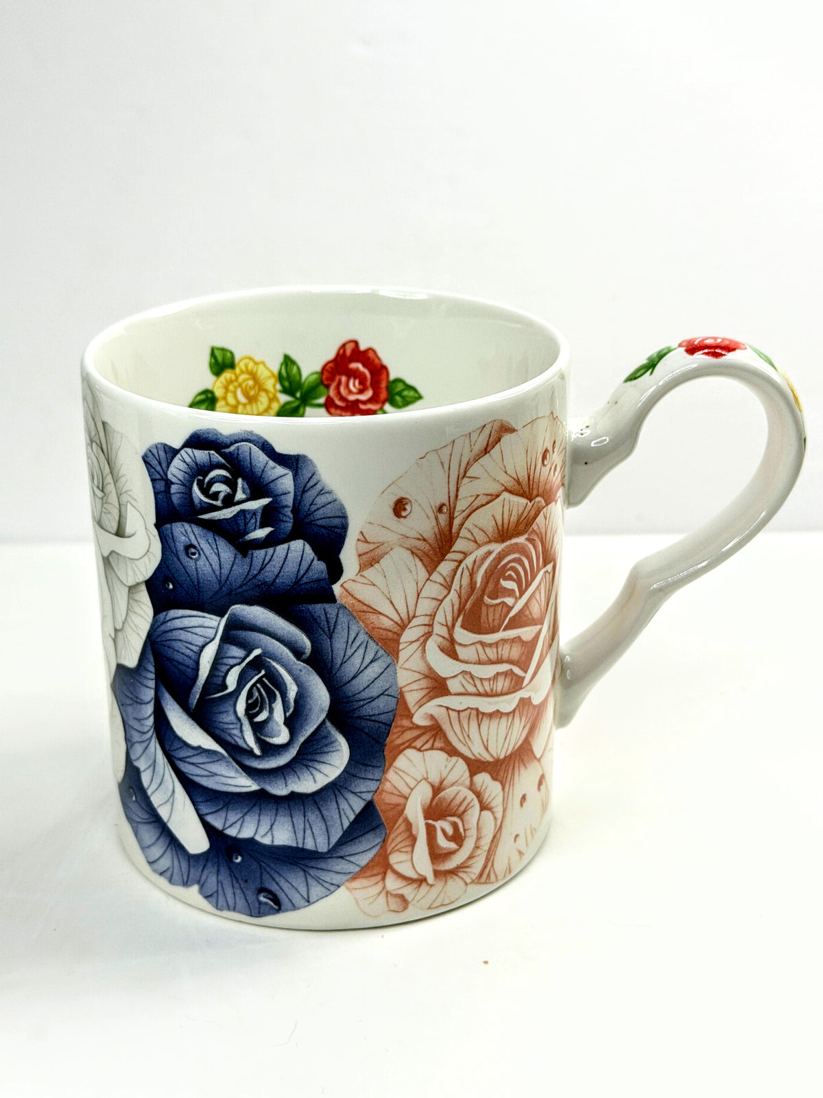 Taitu Romantica 1994 Emilio Bergamin Italy Floral Rose Mug Cup New old Stock  A1059