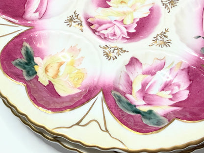 Vintage Limoges Style  Rose Cabinet Plate 8.5" Gilt mint A815