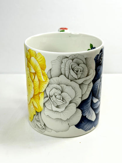 Taitu Romantica 1994 Emilio Bergamin Italy Floral Rose Mug Cup New old Stock  A1059