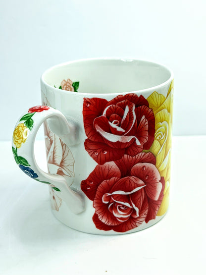 Taitu Romantica 1994 Emilio Bergamin Italy Floral Rose Mug Cup New old Stock  A1059
