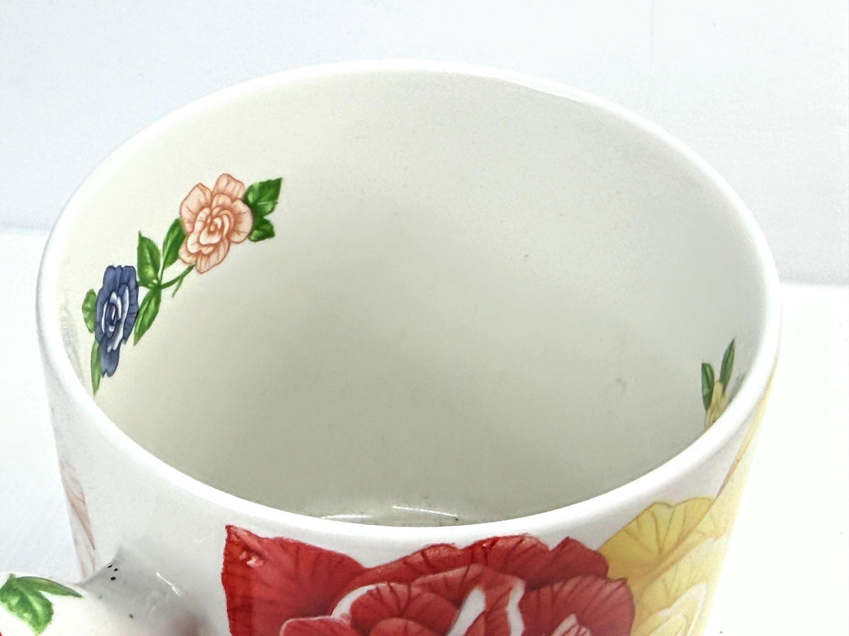 Taitu Romantica 1994 Emilio Bergamin Italy Floral Rose Mug Cup New old Stock  A1059
