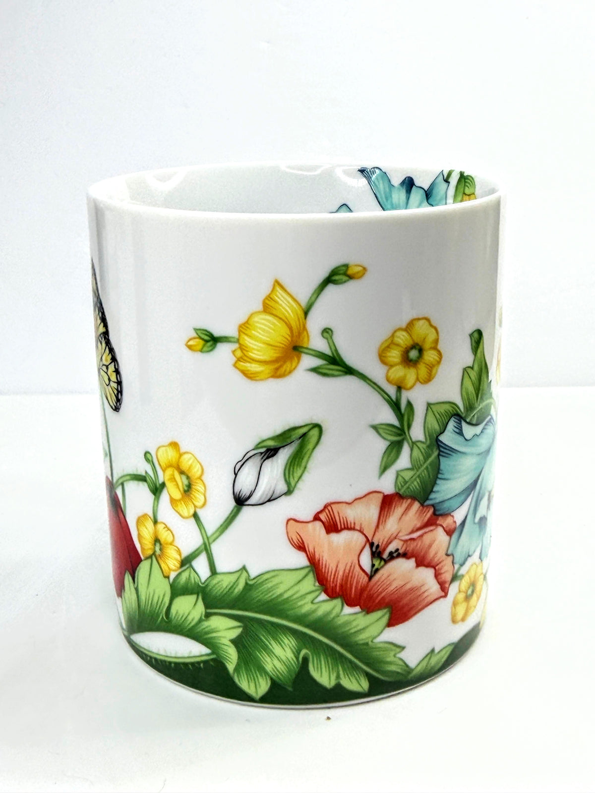 Taitù Papaveri Emilio Bergamin Floral Butterfly Mug NOS Italy 1996 A1060