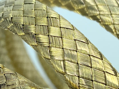 Appraised $19,995 Antique 18K Diamond Woven gold Snake bracelet c1890 JR872
