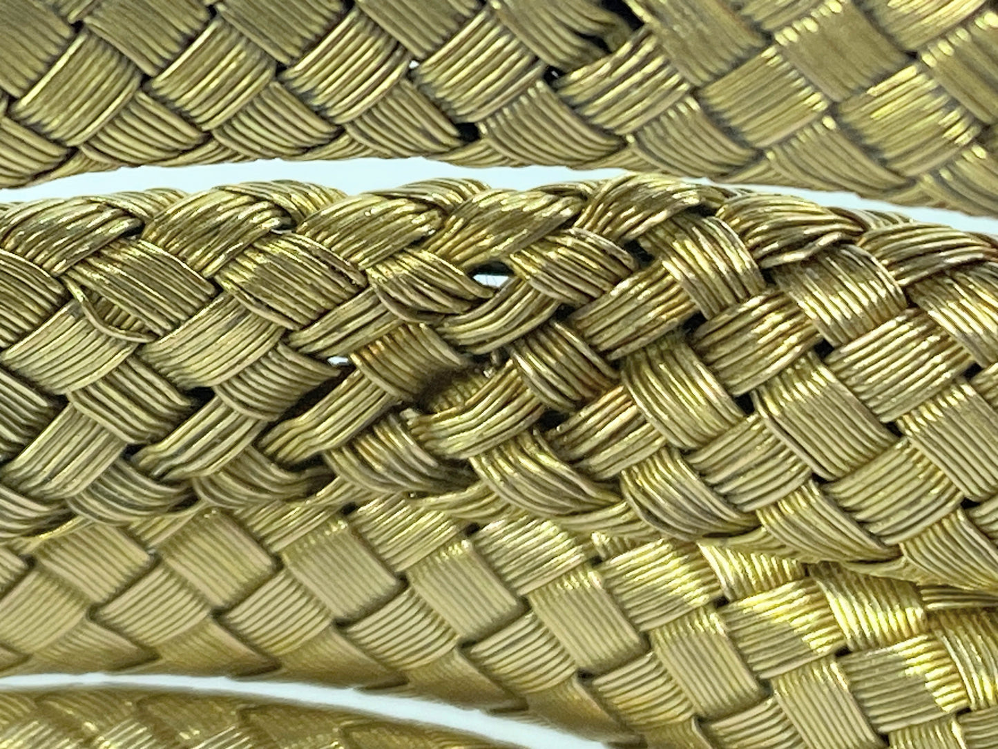 Appraised $19,995 Antique 18K Diamond Woven gold Snake bracelet c1890 JR872