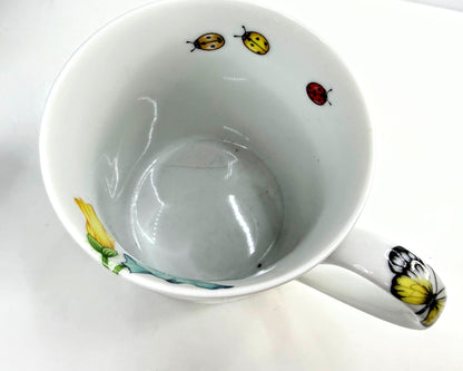 Taitù Papaveri Emilio Bergamin Floral Butterfly Mug NOS Italy 1996 A1060