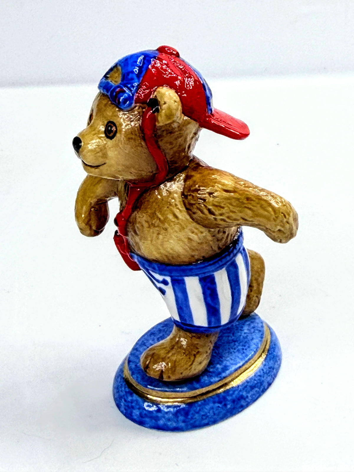 Halcyon Days Playtime Teddy Bear Jogger Figurine England w/ Box A1061